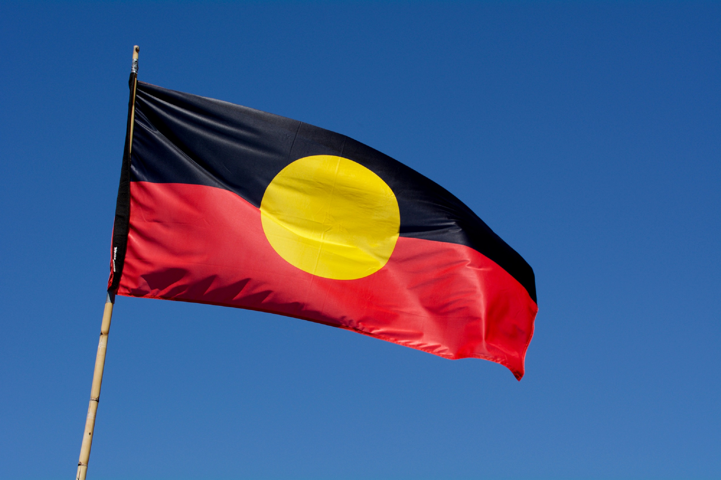 Aboriginal Flag flying in the breeze.