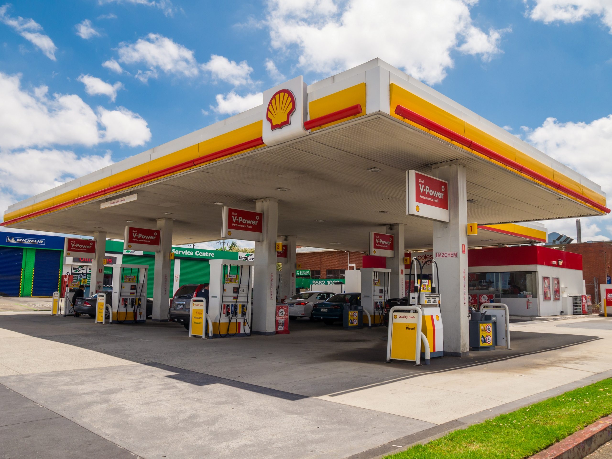 Shell petrol station in Melbourne.