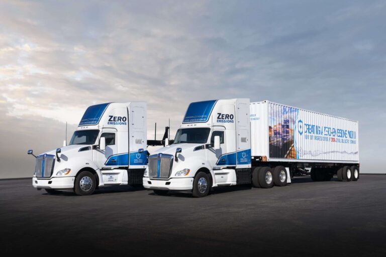 Two zero-emission trucks.