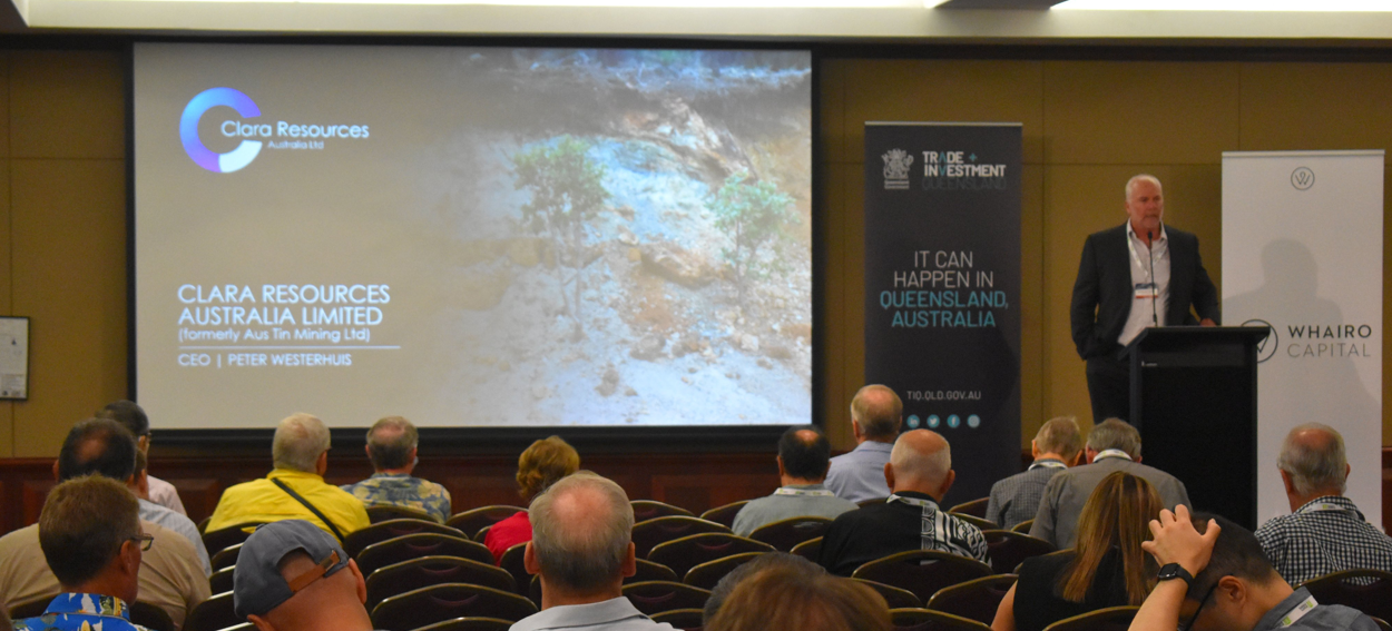 Chief executive Peter Westerhuis speaking at the Brisbane Mining Conference.