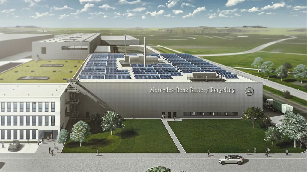 Mercedes-Benz battery recycling plant.