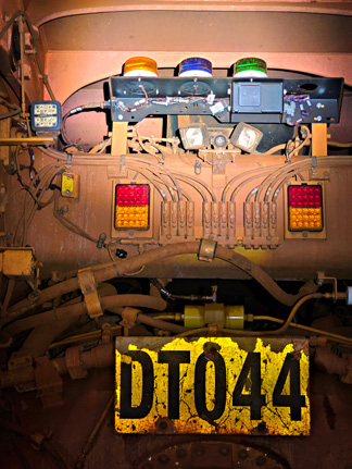 Rear automation light cluster and radar.