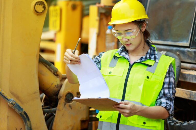 Woman working at a mine site.