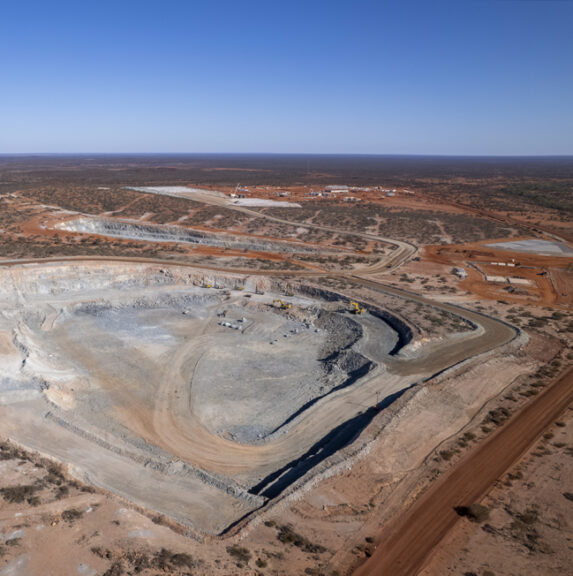 Aerial view of the Kathleen Valley lithium project.