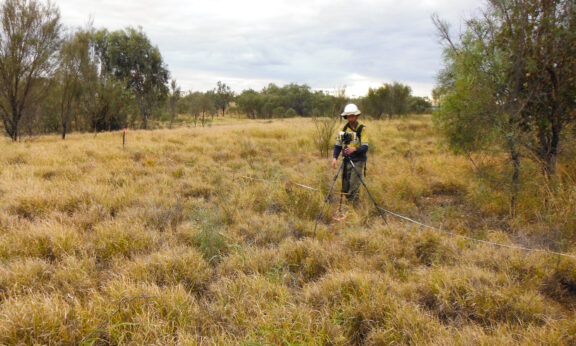 2018 scholarship recipient Phill McKenna conducting research at New Hope’s former Jeebropilly Mine near Amberley.