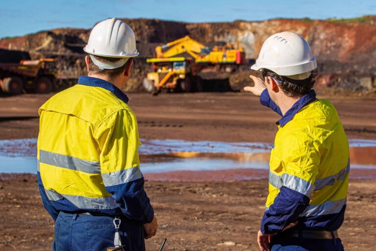 Workers at mine site.