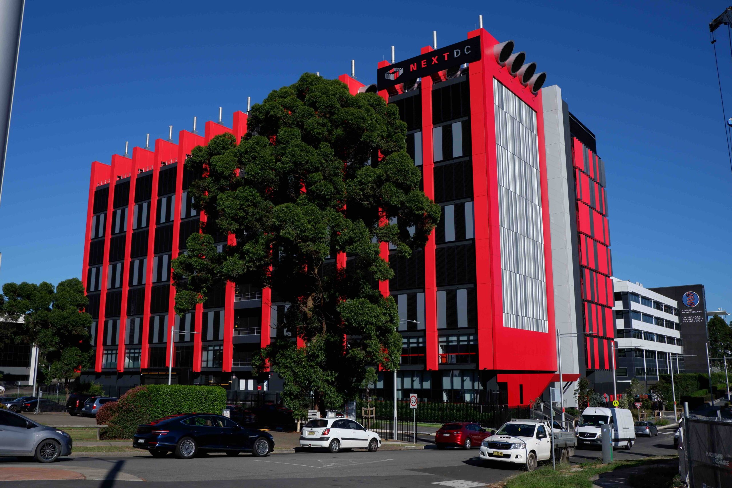 The NEXTDC Data storage technology building in Macquarie Park, NSW.
