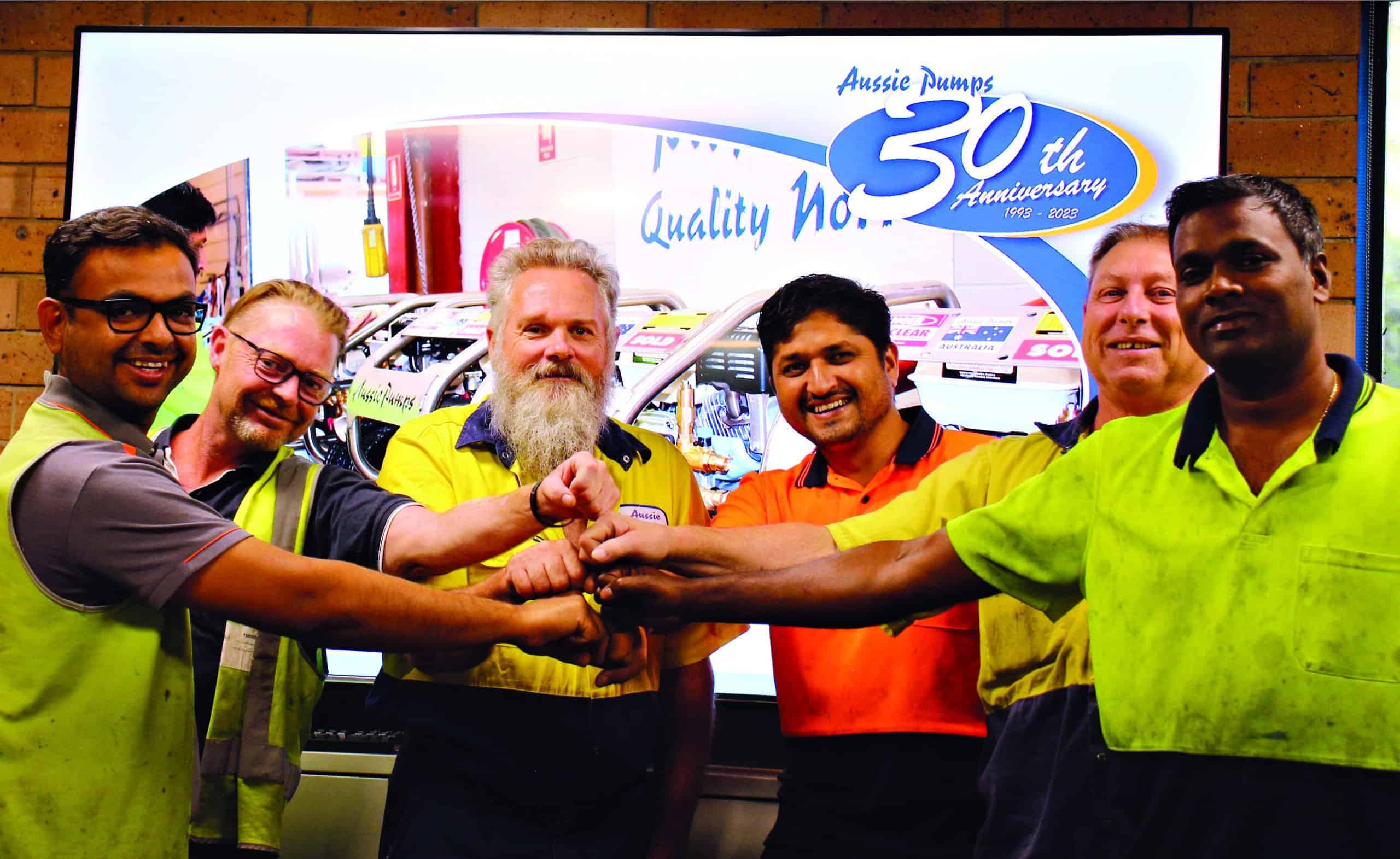 Aussie Pumps production team celebrated the company’s 30 year anniversary earlier this year.