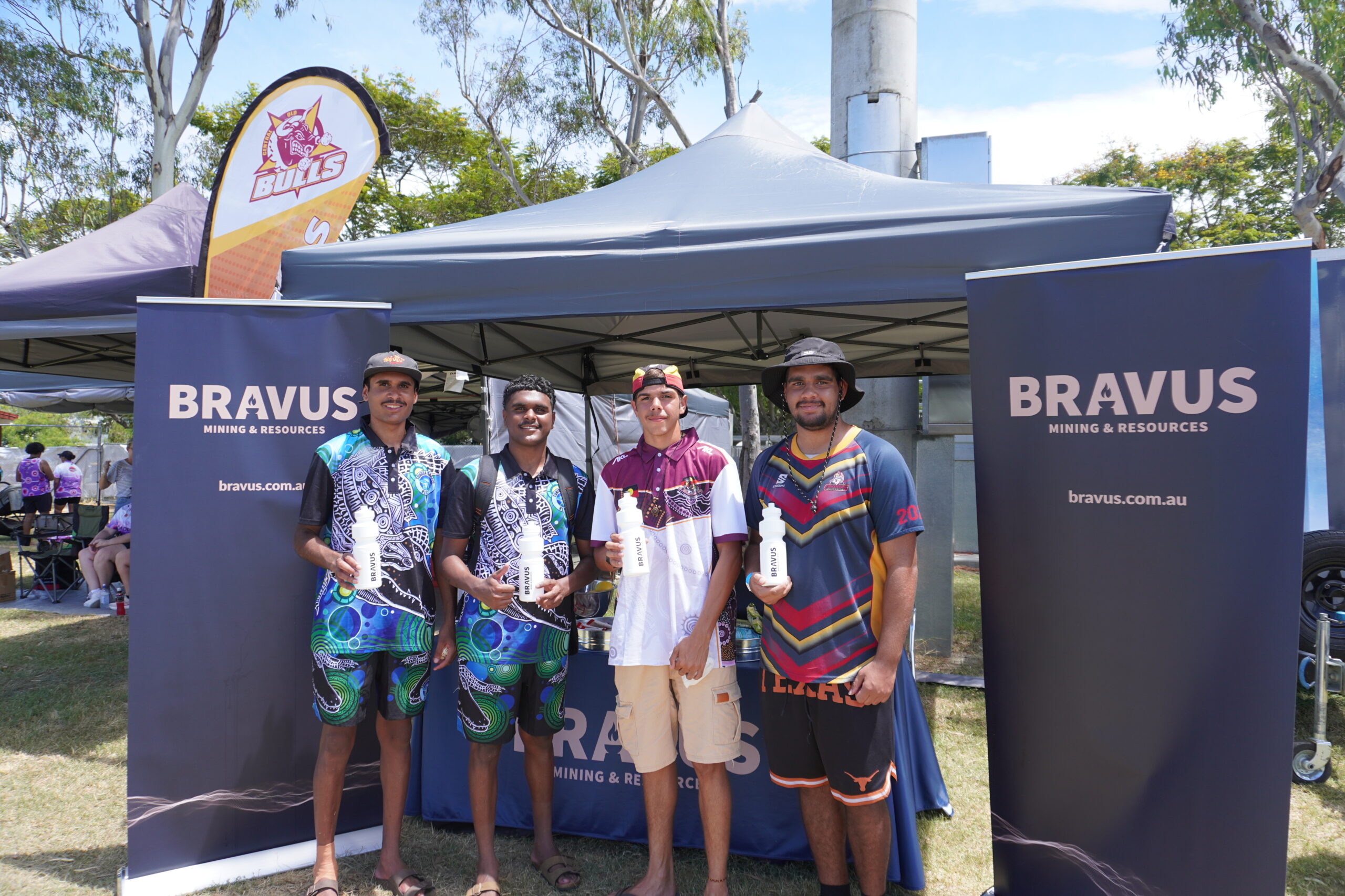 Some of the players stopping at the BM&R hydration station