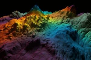 There is a need for the most accurate system of near real-time surveying above or below ground to produce 3-dimensional point clouds representing evolving topography on the moon.
