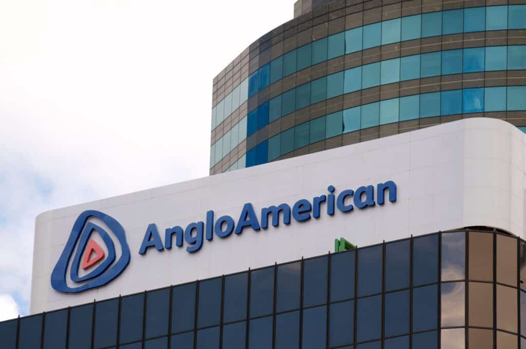 View of the Anglo American sign in Brisbane, Queensland.