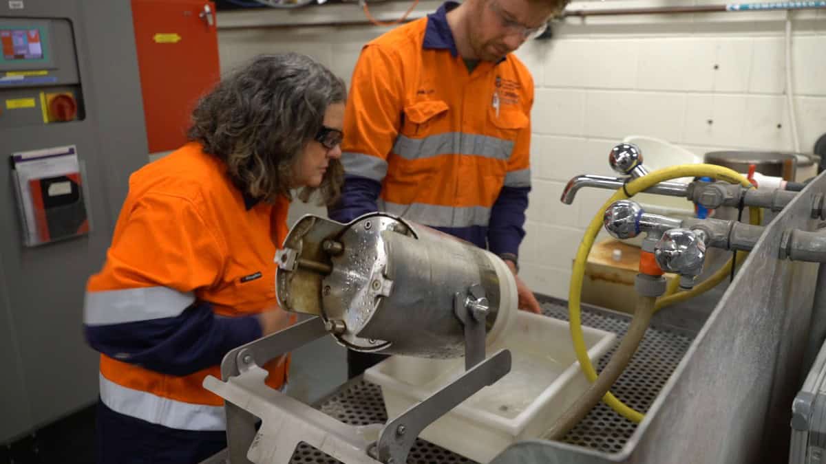 Professor Alice Clark and Dr Daniel Lay in the HVP lab.