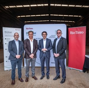 (Image source: Rio Tinto) (From L-R): Rio Tinto head of steel decarbonisation Simon Farry, Rio Tinto manager technical marketing projects Michael Buckley, Rio Tinro iron ore chief executive Simon Trott and Rio Tinto general manager steel decarbonisation Pacific David Leigh.