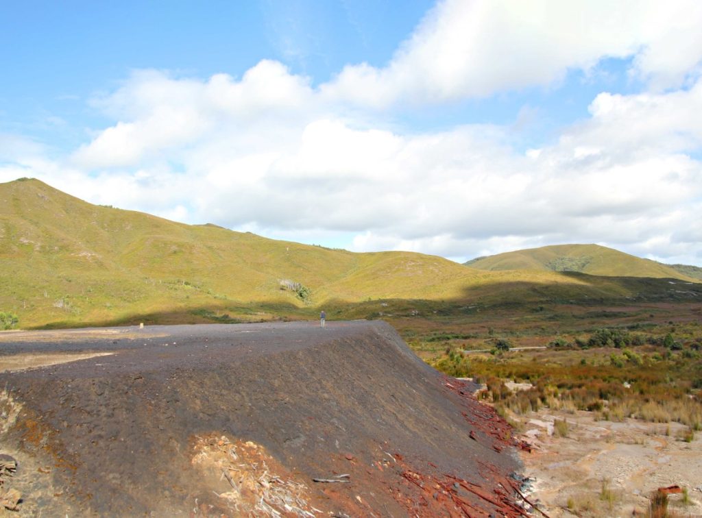 The Zeehan slag dump in Tasmania.