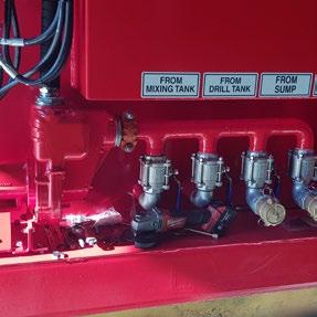 Hydraulic drive mud pumps are compact to install and eliminate the need for small engine refuelling and service.