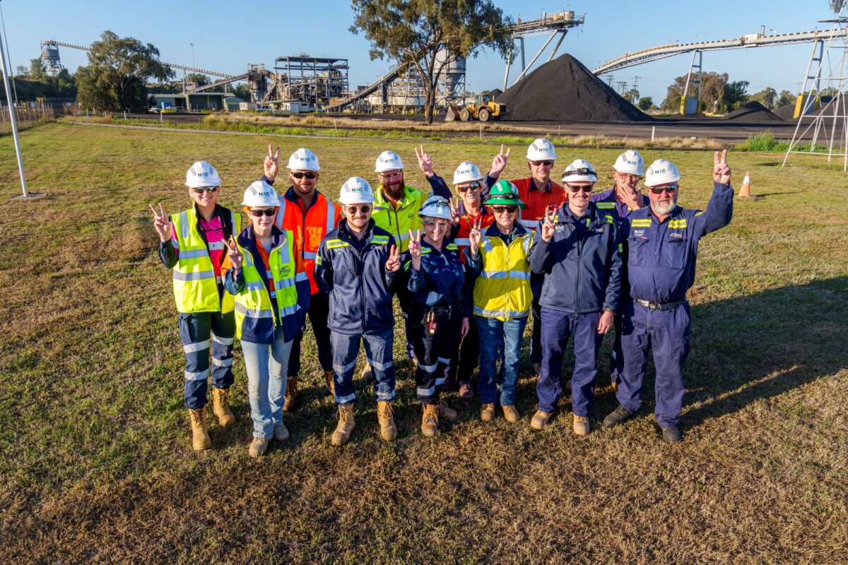 The team coming together at Acland.
