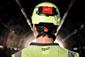 The BOLT System head protection gear is compatible with all BOLT accessories, including Milwaukee’s range of clear or tinted visors that are both anti-fog and anti-scratch, earmuffs with an SCL80 rating of class 5 (26dB NRR), sunshades and headlamps featuring 600 lumens of flood lighting and powered by a lithium battery.