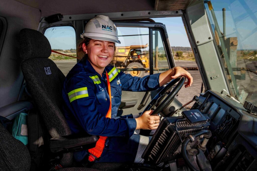 (Image source: New Acland Coal) New Acland Coal operator Ella Graham.