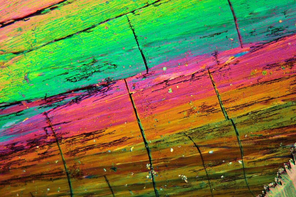 Thulium nitrate under the microscope.