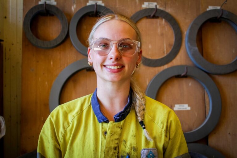 (Image source: Alcoa Australia) Zoe Blechynden, who completed her apprenticeship in mechanical fitting at the Wagerup Alumina Refinery, was one of 12 women among the 28-strong apprentice cohort.