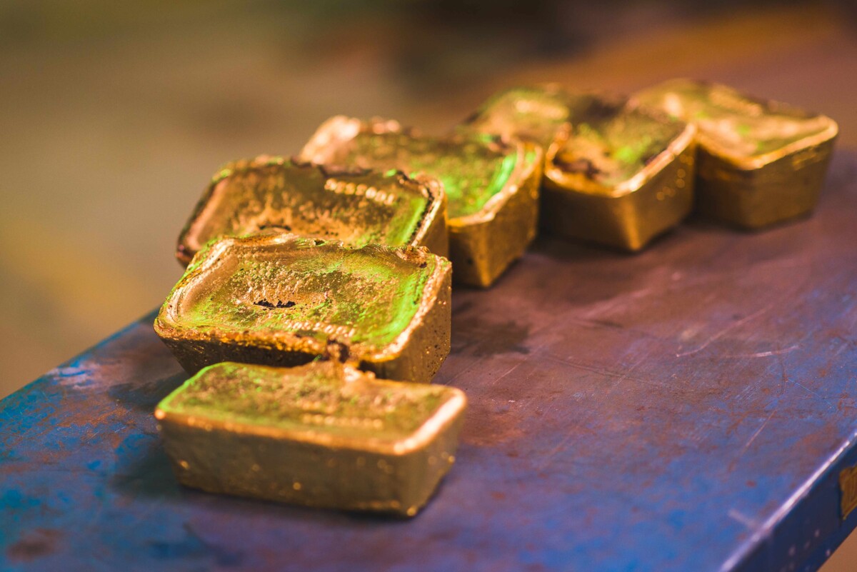 Gold bars poured at Tomingley. Copyright @ Alkane Resources.