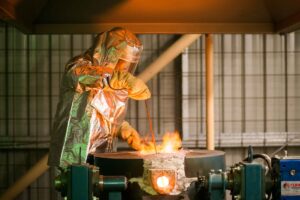 Gold pour at Tomingley. Copyright @Alkane Resources.
