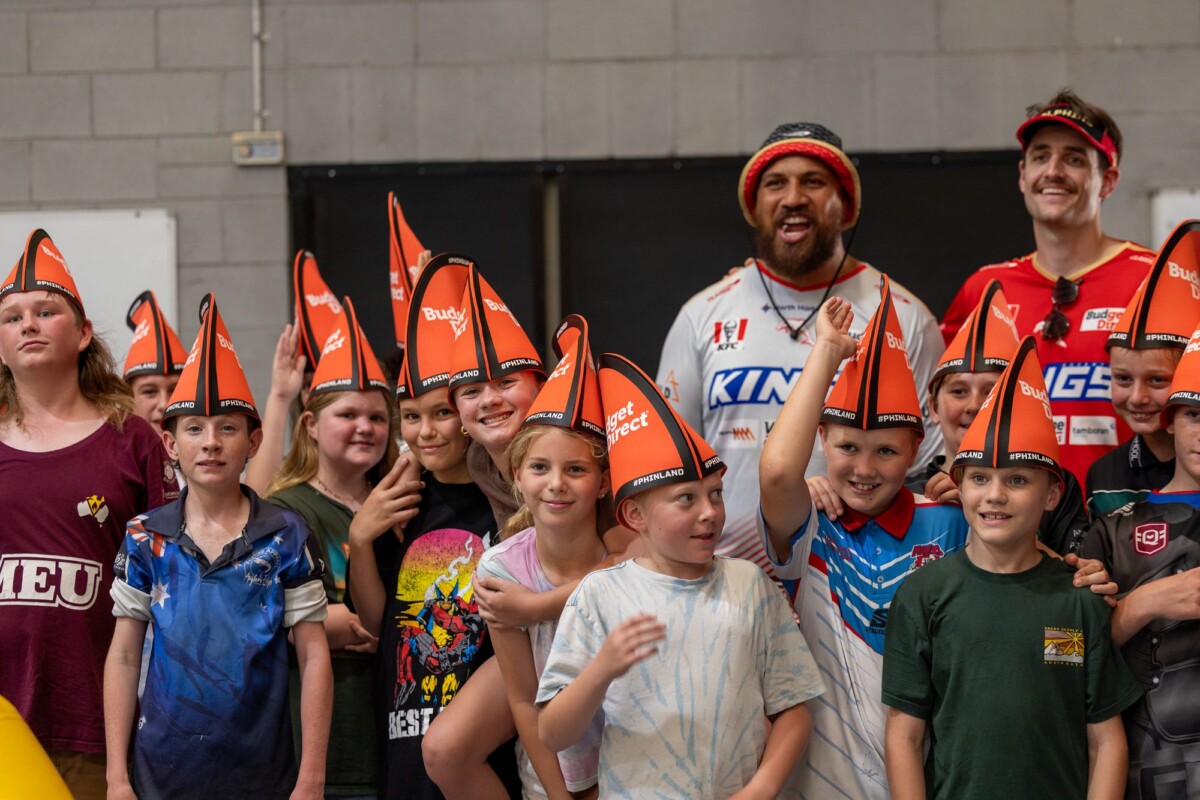 (Image source: Anglo American) Phins Up! Dolphins at Moranbah State High School.