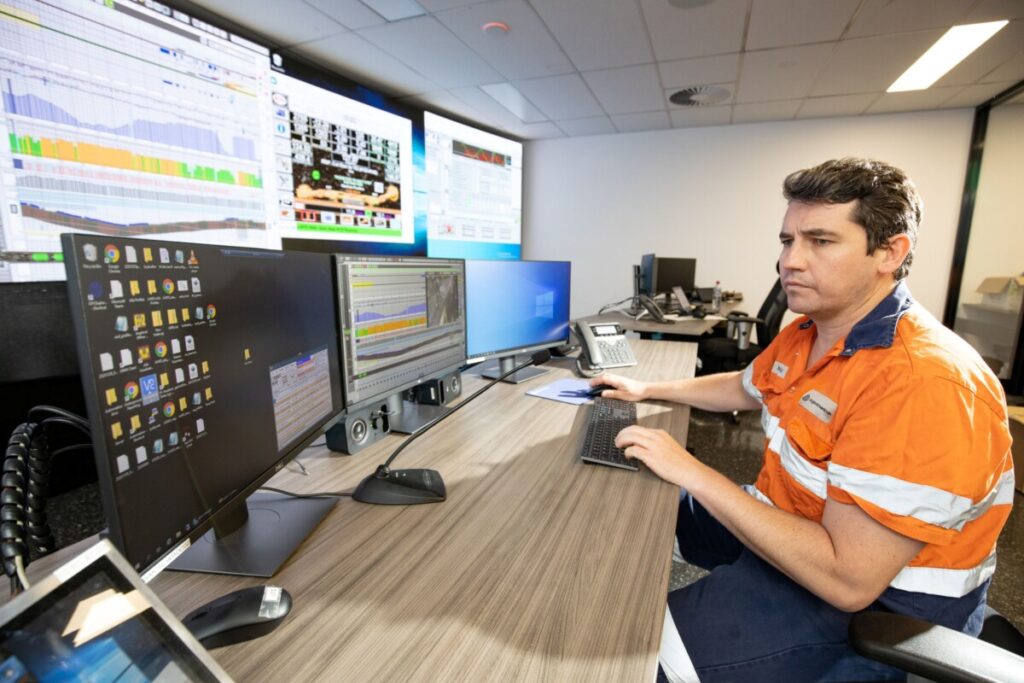 (Image source: Anglo American) Anglo American automation superintendent Matthew Wakeford in one of the company’s Remote Operating Centres in the Bowen Basin.