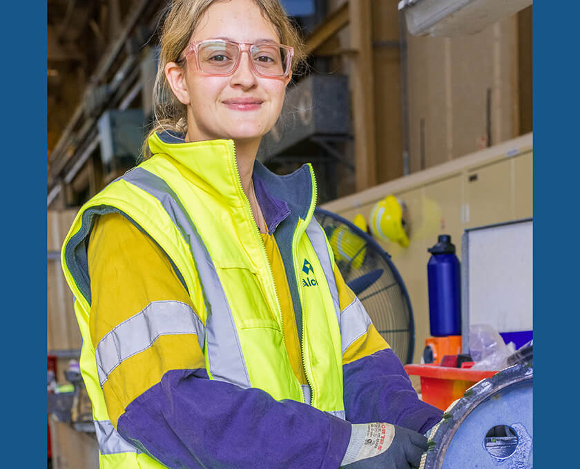 (Image source: Alcoa Australia) First-year apprentice Taleeyah Homewood says the immediate hands-on aspects of the role have been a highlight.
