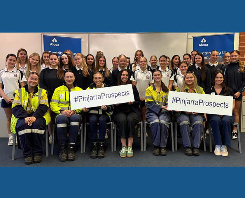 (Image source: Alcoa) A group of Pinjarra Senior High School students participating in this year’s Alcoa Pinjarra Prospects Program learned about employability and personal branding.