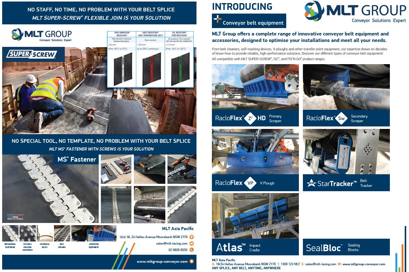No staff, no time, no problem with your belt splice MLT SUPER-SCREW® flexible join is your solution