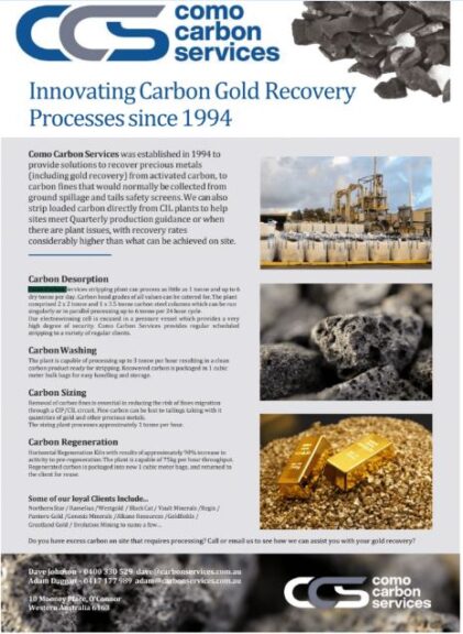 Innovating carbon gold recovery processes since 1994