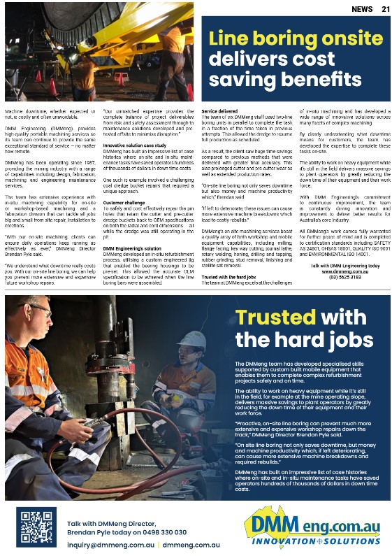 Line boring onsite delivers cost saving benefits