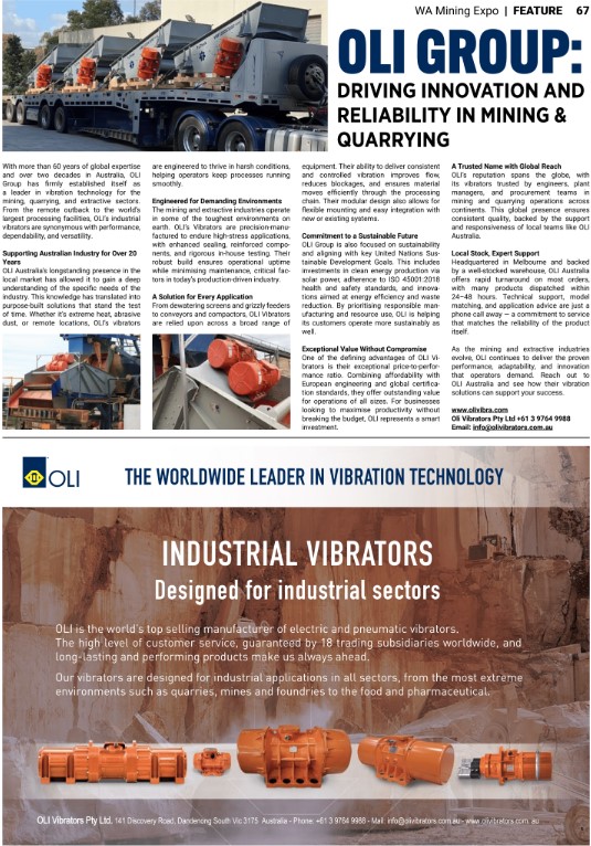 OLI Group: Driving innovation and reliability in mining & quarrying