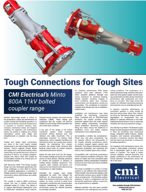 Tough connections for tough sites