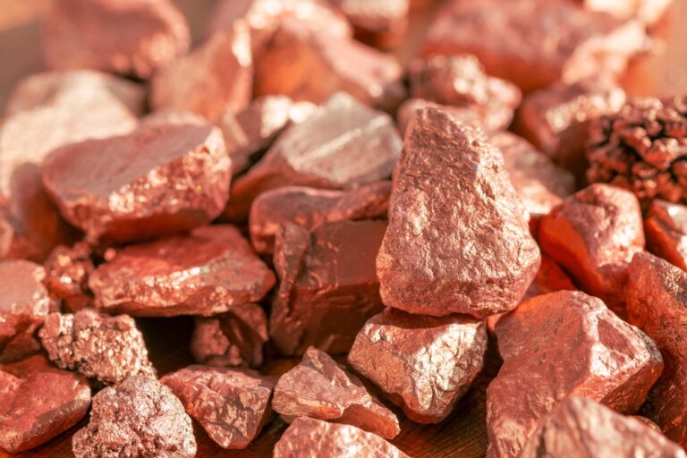 Pink,Gold,Or,Copper,Ore,Lump,From,Mine,Texture,Background